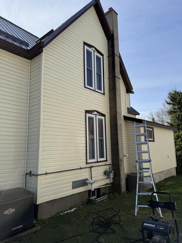 After: The same siding clean after soft washing